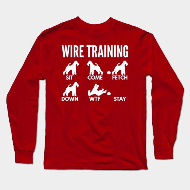 Wire Fox Terrier Training Boxer Dog Tricks Long Sleeve T-Shirt by DoggyStyles